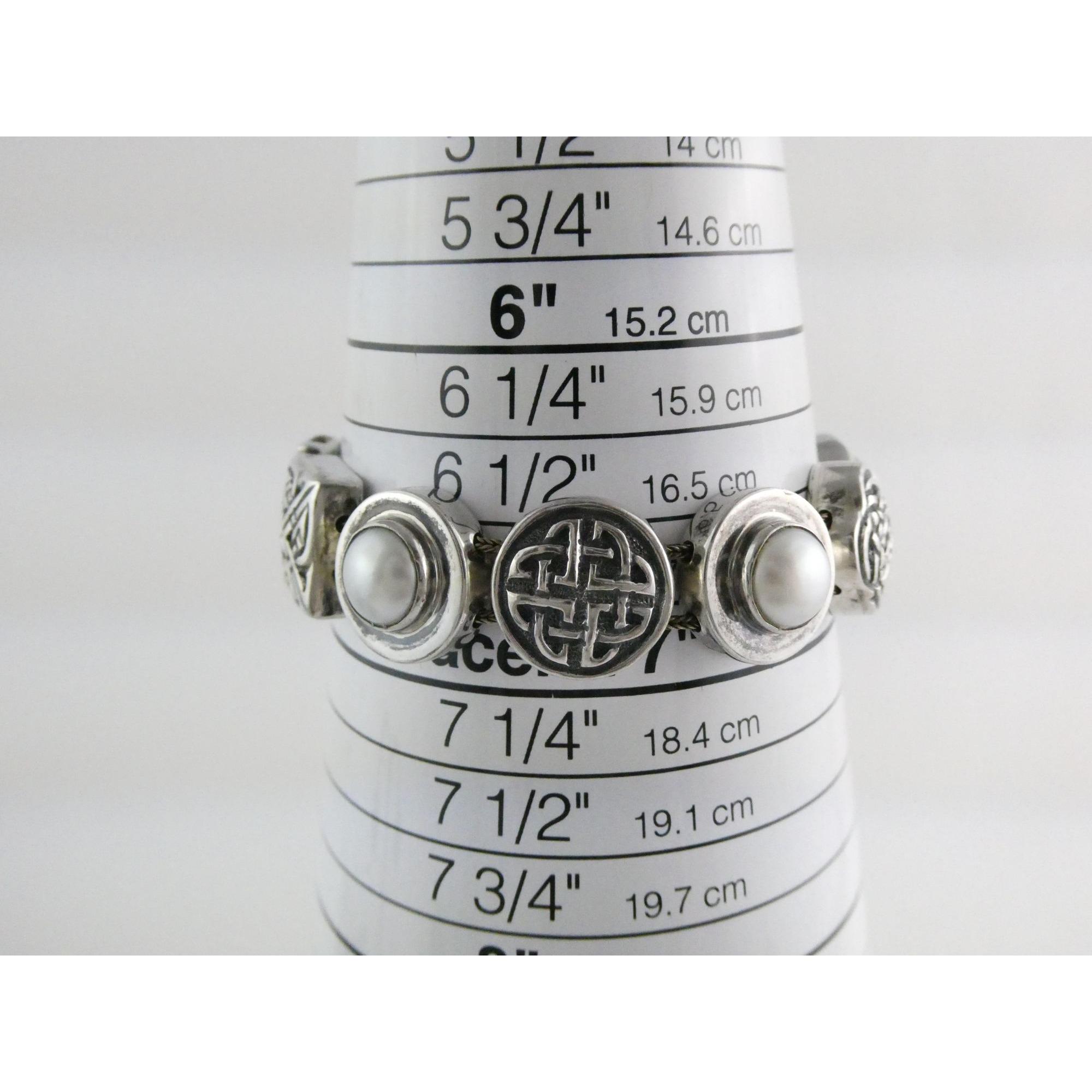 DAC Deborah Armstrong Sterling Silver Celtic Knot and Pearl Link