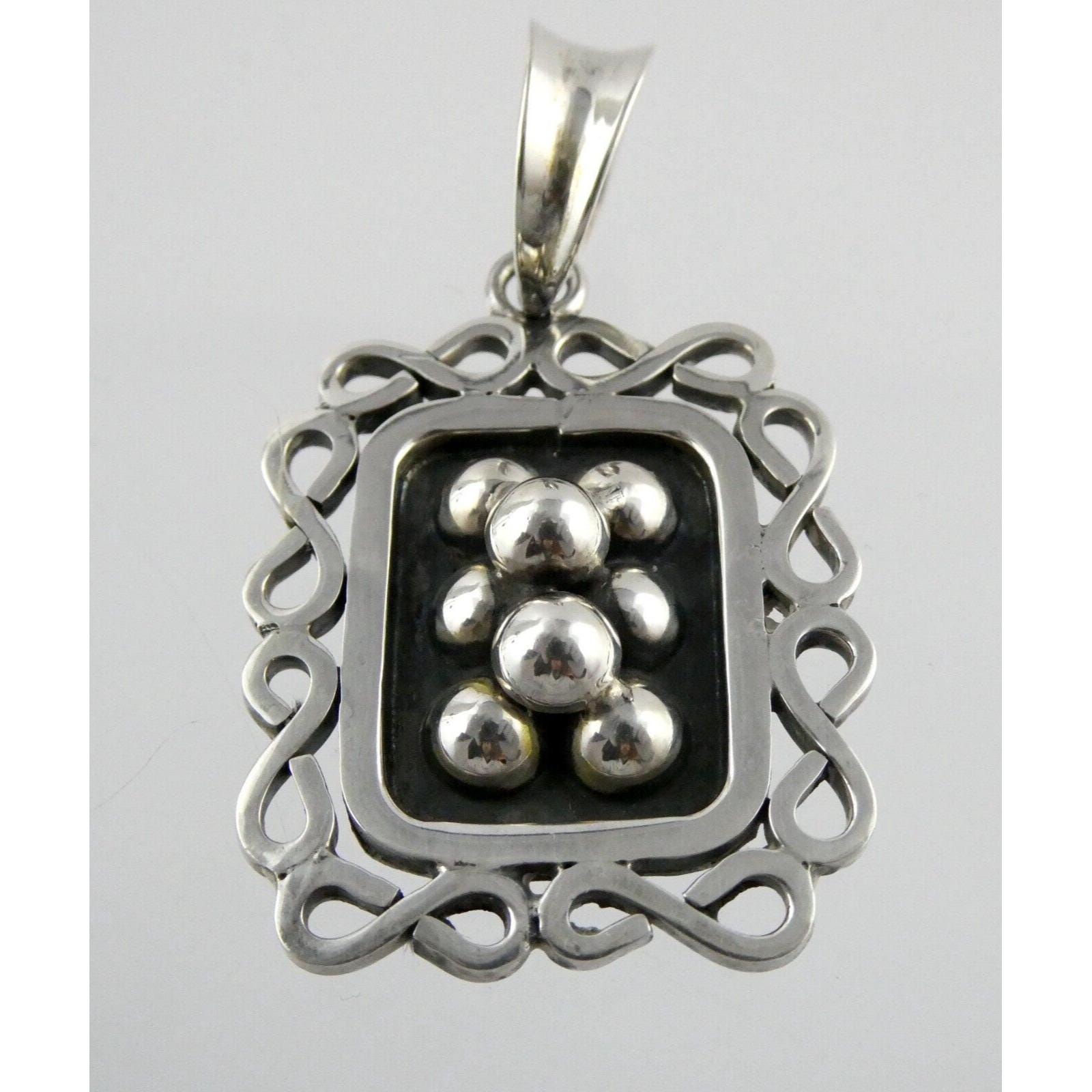 Mexico Brenda Schoenfield Sterling Silver Modernist Pendant 925 14.5g 1994