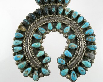 283 Gram Vintage Native American Navajo Coral Sterling Silver Squash Blossom Necklace Old 283 Gram Vintage Native American Navajo Coral Sterling Silver Squash Blossom Necklace Old
