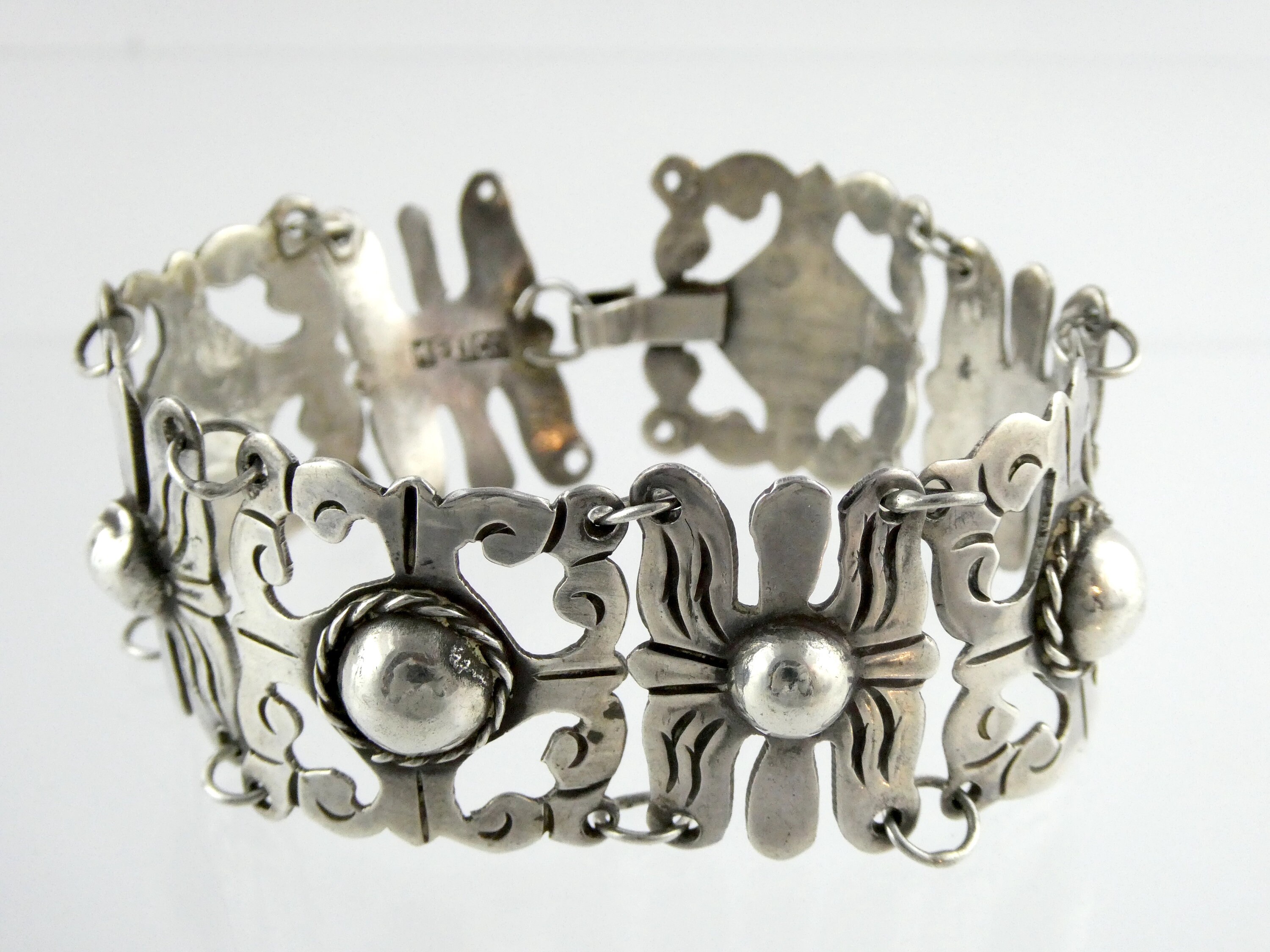 アクセサリー Vintage bracelet made in FRANCE VINTAGE SIGNED LC LIZ CLAIBORNE SQUARE ABALONE LINKED