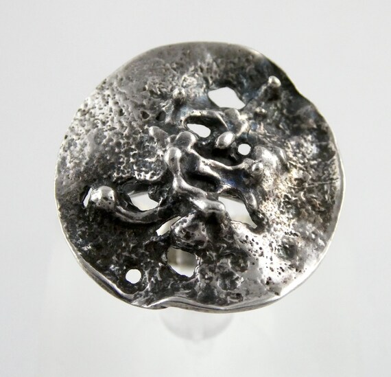 E Granit Co Finnish Sterling Silver Brutalist Rin… - image 1