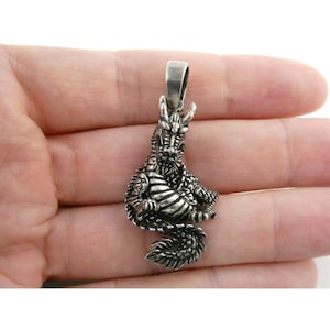 FD Sterling Silver Articulated Chinese Dragon Pendant 925 8.1g 1.75 Inch Length