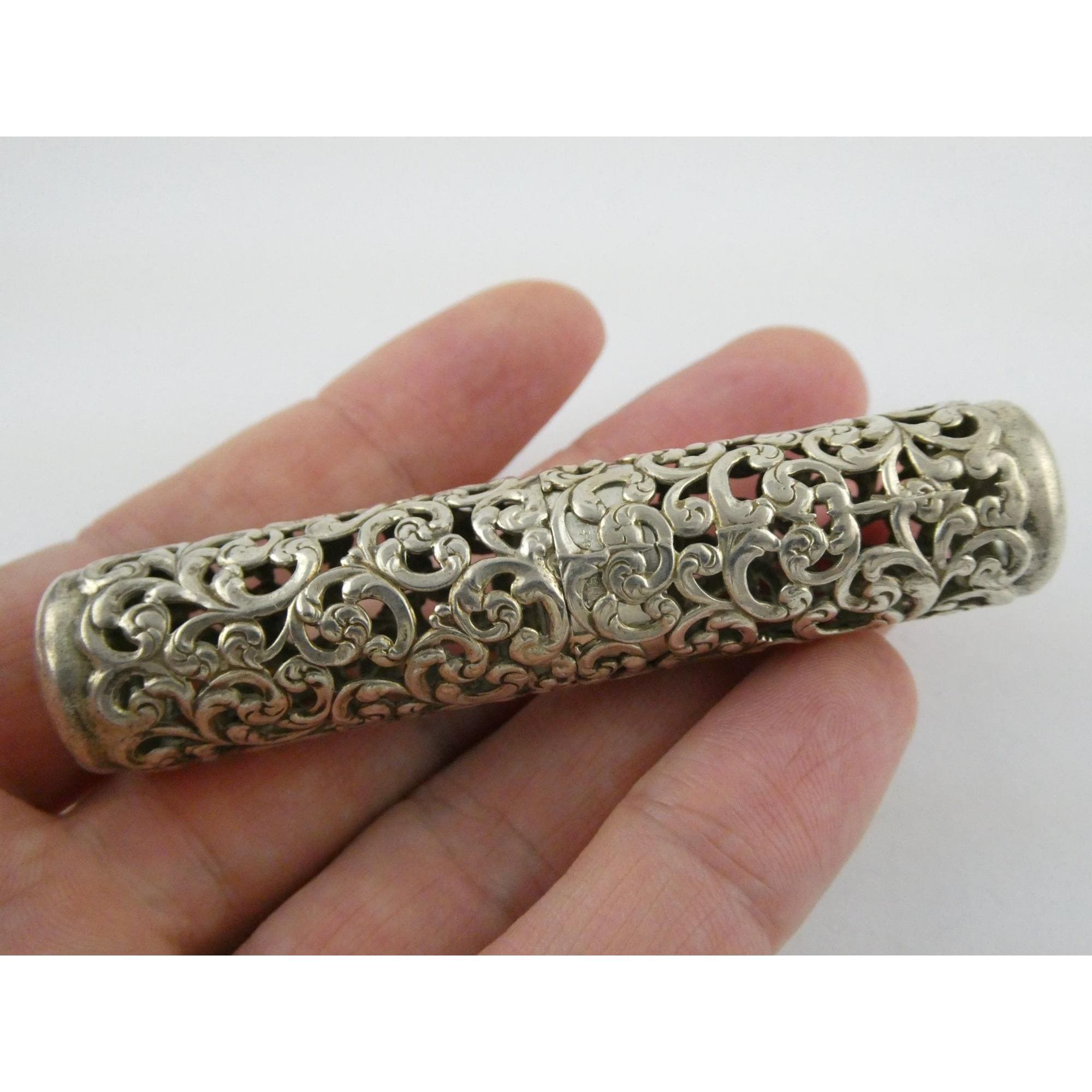 Antique Unger Brothers Sterling Silver Art Nouveau Hair Pin Holder Box 15.7g