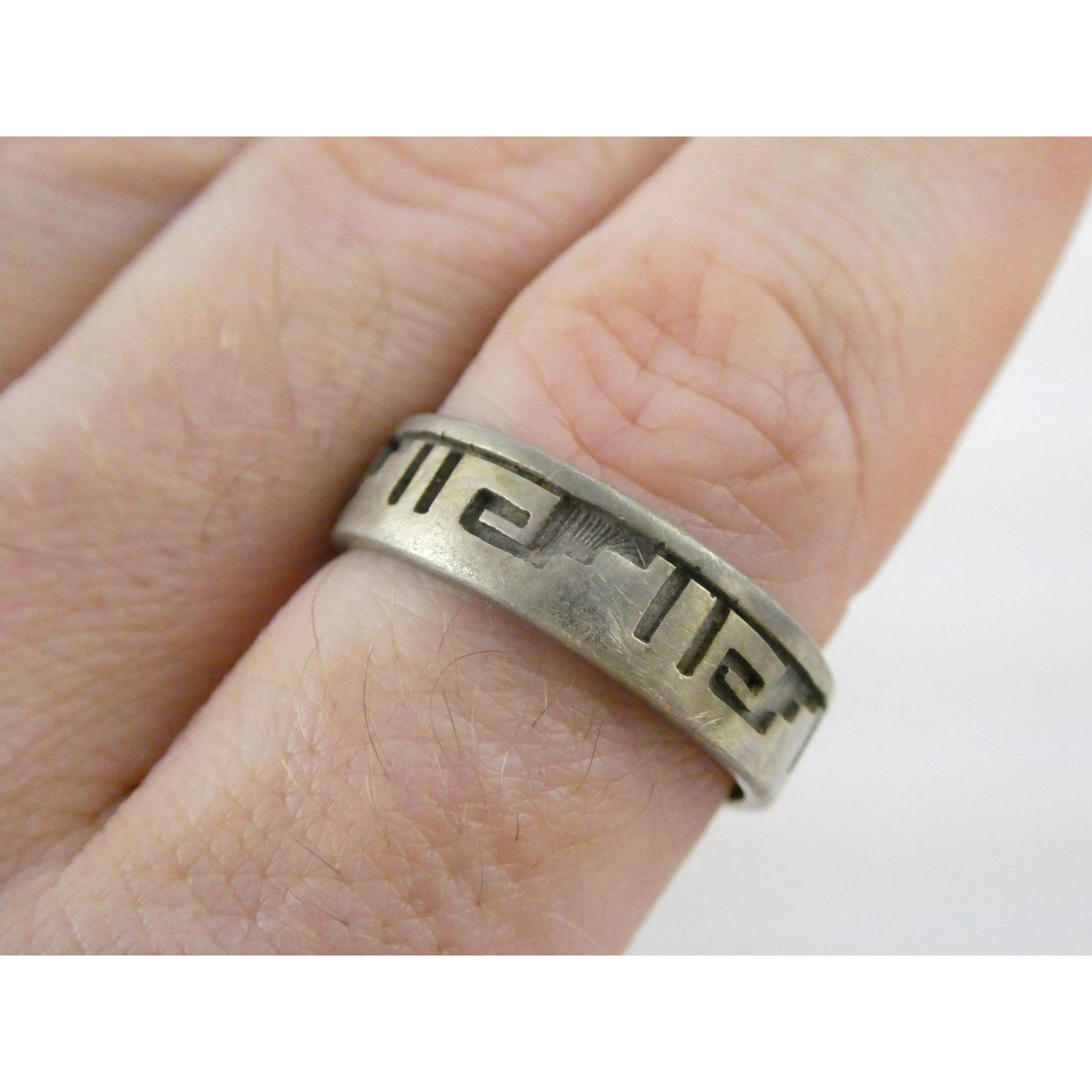 Eldon Kalemsa Sr Siwingyumptewa NA Hopi Sterling Silver Glyph Band 