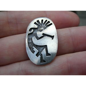 Southwestern Signed NA Hopi Sterling Silver Kokopelli Flute Player Pendant 6g