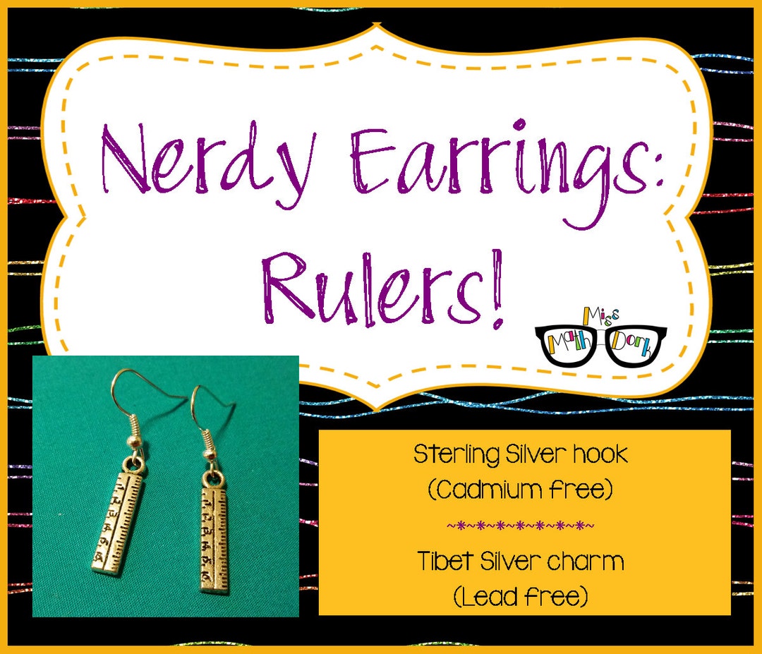 Ruler Earrings Math Earrings Ruler Math Jewelry Nerd Gift Geek Gift ...