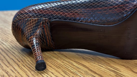 Stuart Weitzman Python Platform Peep-Toe Heels Sz… - image 7