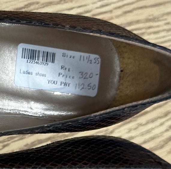 Stuart Weitzman Python Platform Peep-Toe Heels Sz… - image 2