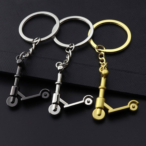 Electric Scooter Little Keyring in Black, Gold or Silver