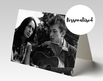 Bob Dylan & Joan Baez 1963 Personalised Greetings / Birthday Card