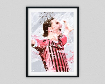 Zlatan Ibrahimovic Art Print, A.C. Milan.