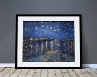 Vincent van Gogh - Starry Night Over the Rhone, 1888. Framed / Unframed Print