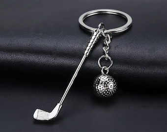 Little Golf Club & Ball Keyrings / Keychains