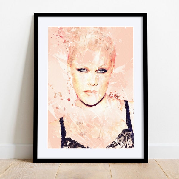 P!nk, Art mural rose, affiche, cadeau, décor à la maison