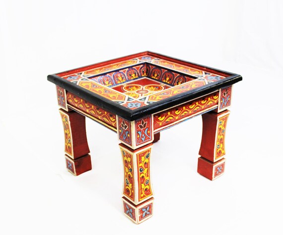Moroccan Red Painted Table