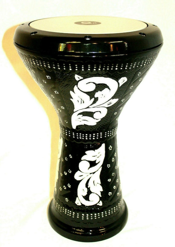 Embossed Design Doumbek Drum Black and White