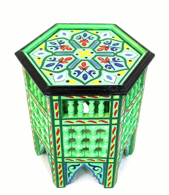 Moroccan Moucharabi Table Light Green