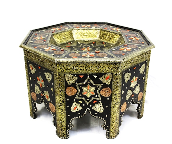 Moroccan Three Tone Metal Table