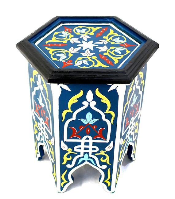Moroccan Side Table Blue Size 1