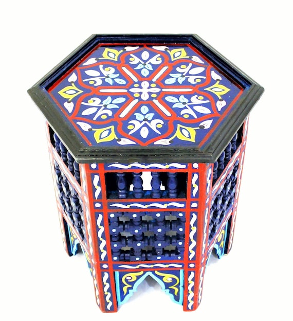 Moroccan Moucharabi Table Navy Blue