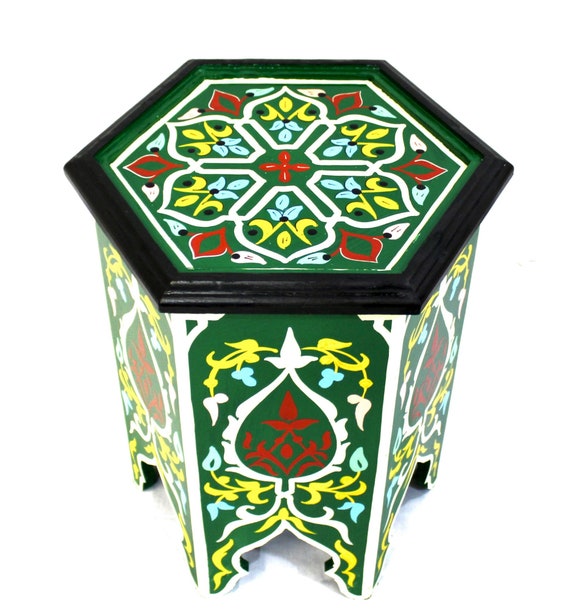 Moroccan Side Table Green Size 3