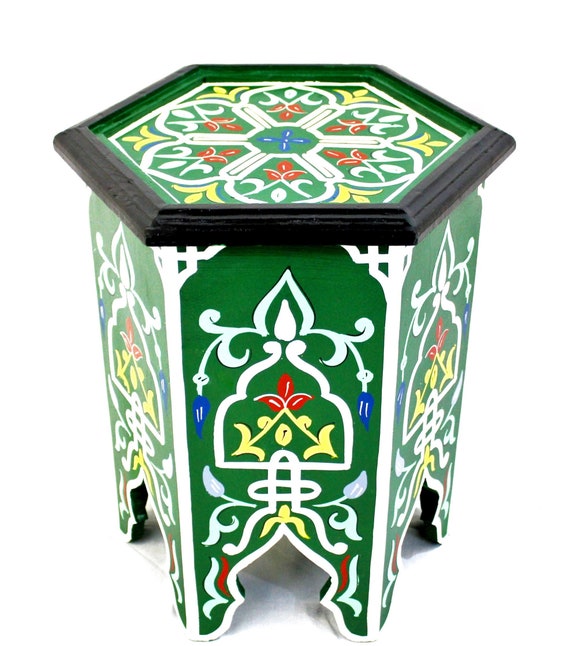 Moroccan Side Table Green Size 2
