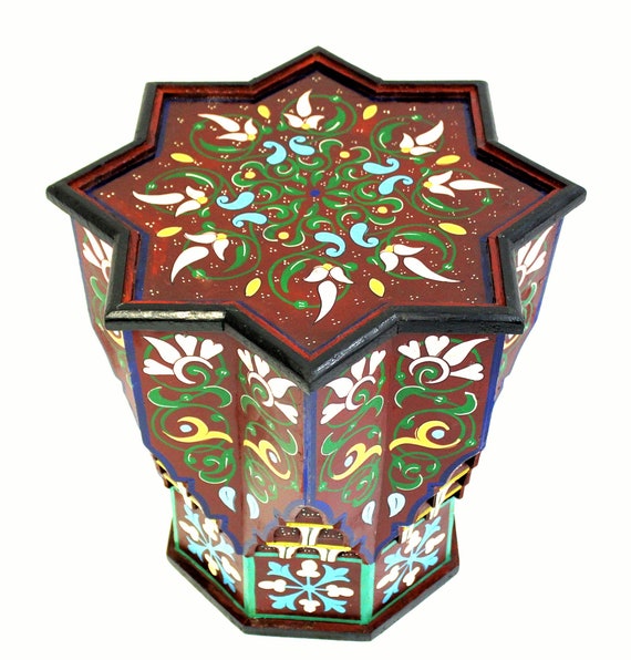 Moroccan Star Table Burgundy Red