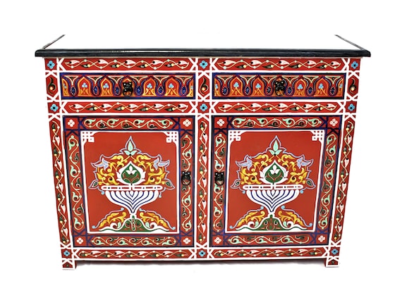 Red Painted Cabinet