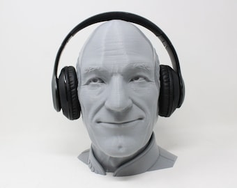 Jean-Luc Picard Headphone Stand | Jean-Luc Picard Paintable Bust | Headset Stand Perfect Gamer Gift