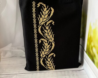 Shopping bag, hand embroidery