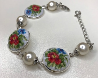 Embroidered bracelet