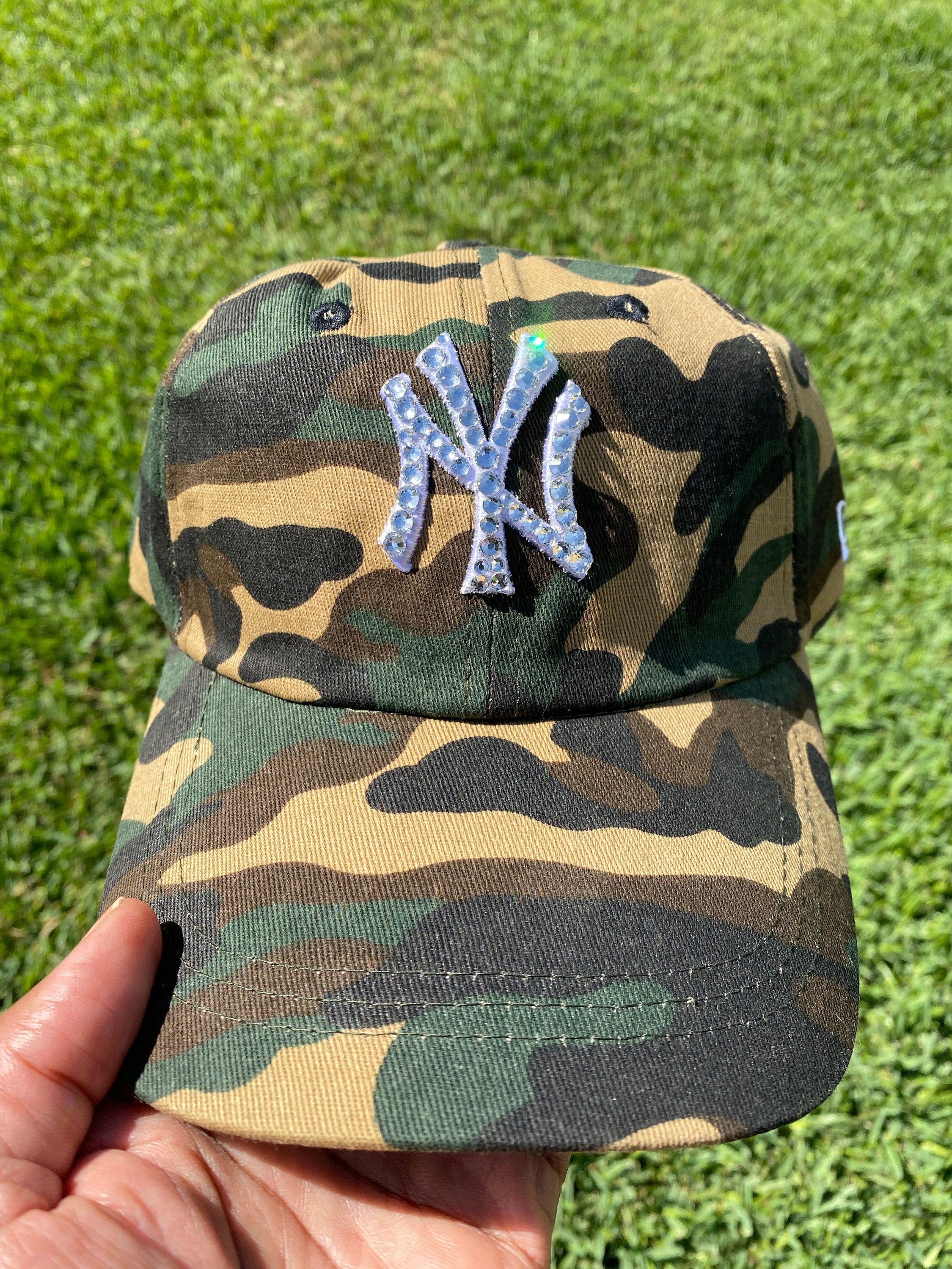 Bling Camo Yankee Hat Bling Crystal New York Yankees Camo Adjustable Hat | MLB  main image 4