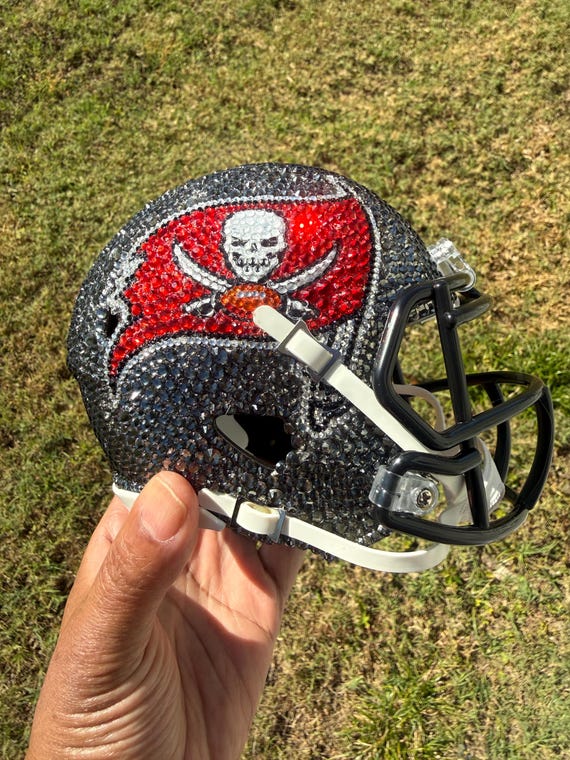 blinged out football helmets Custom Blinged Tampa Bay NFL Mini Helmet