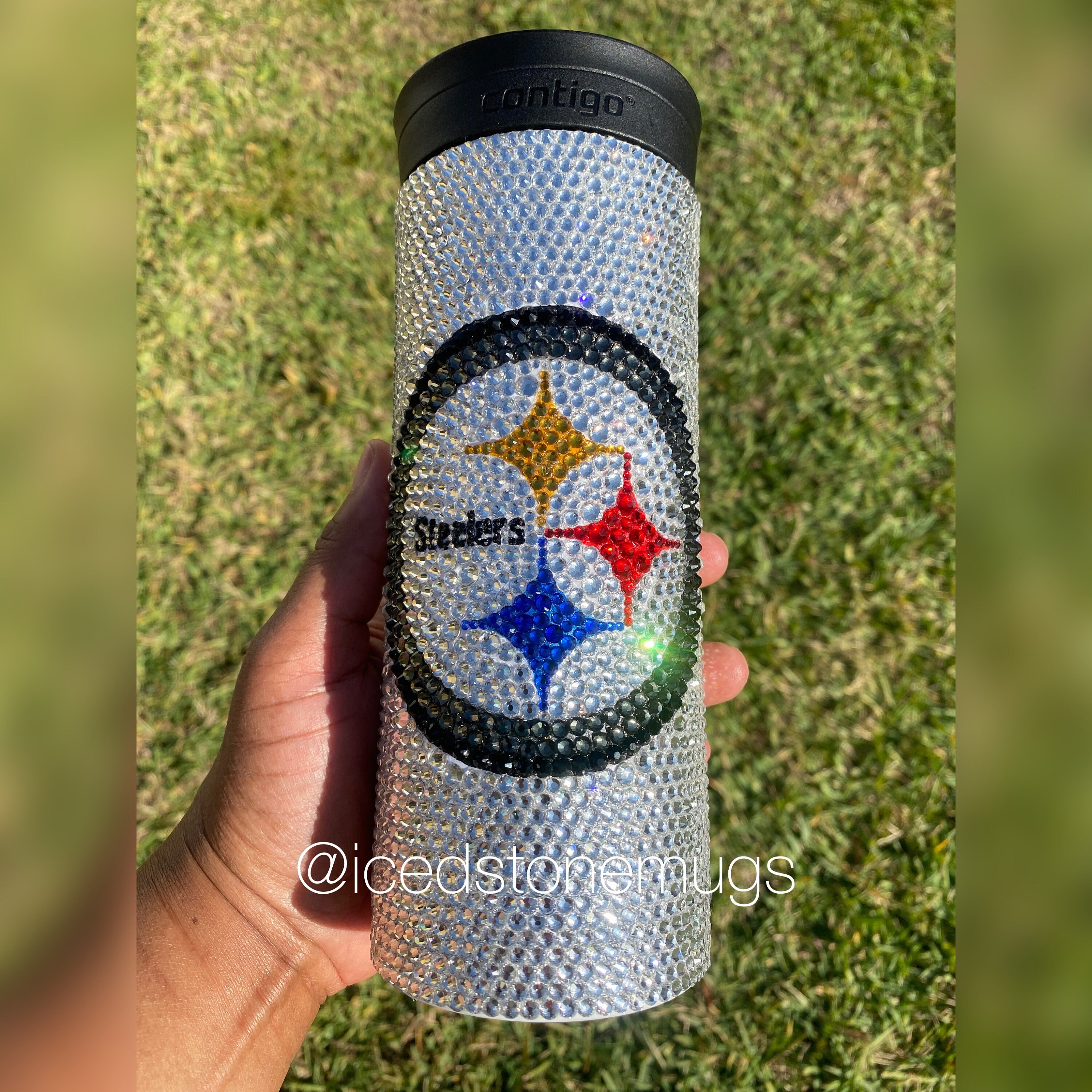 NFL Pittsburgh Steelers 16oz Acrylic Travel Tumbler with Metallic Graphics