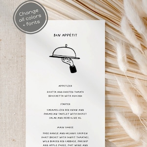 Hand Drawn Wedding Menu, Menu Template, Whimsical Wedding, Doodle Illustrations, Handwritten Scribbles, Italian Style, French Food, Corjl