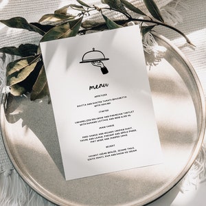 Hand Drawn Wedding Menu, Menu Template, Corjl, Whimsical Wedding, Doodle Illustrations, 5x7, A5, Handwritten Scribbles, Italian Style Menu