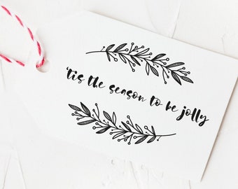 Printable Gift Tags, The Season to Be Jolly, Christmas Tags, Black and White Holiday Tags. Digital download, Modern Present Tags, Minimalist