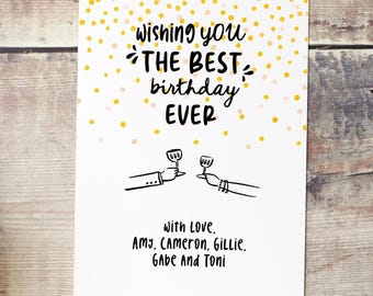 Hand Drawn Happy Birthday Card: Editable Template (Digital Download)