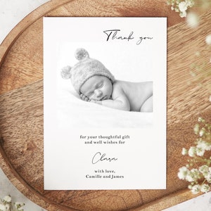 Baby Photo Template | Birth Announcement Card | Editable Template Corjl | Baby Thank You Card | Newborn Welcome Card | Minimalist Printable
