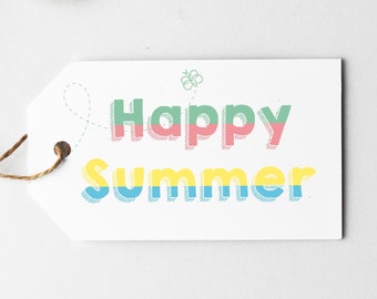 Printable Gift Tag | Happy Summer Tag | End of School Year Tag | Teacher Appreciation Gift | Summer Party Favors | Instant Download | PDF