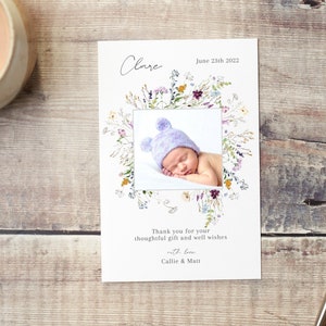 4 x 6 in | Photo Template | Wildflower Photo Template | Baby Thank You Card | Birth Announcement | Newborn Welcome | Thank You Note Baby
