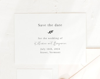 Minimalist Save the Date | Editable Template | Corjl | Minimalistic Modern Invite | Digital Download | Printable Wedding Invitation | 5x7