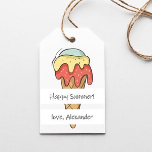 Birthday Favor Tags | Editable PDF File | Instant Download | Ice Cream Party | Party Favor Tags | Printable Tags | Birthday Tags Ice Cream