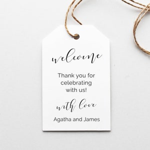 Welcome Tags Printable Gift Tags Wedding Favor Tags Party Favors Gift Tags Wedding Instant Download Minimalist Wedding Tag PDF image 1