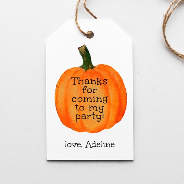 Fall Favor Tags | Party Favors Fall | Pumpkin Favor Tags | Birthday Favors | Autumn Gift Tags | Editable Template |  Halloween Favor Tags