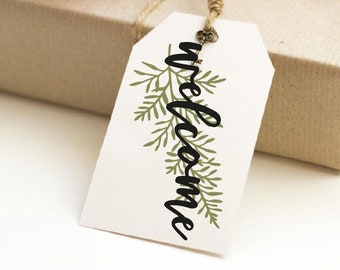 Favor Tags | Printable Gift Tags | Welcome Tag | Wedding Favor Tags | Instant Download Non-Edit | Green Leaves | Party Favors | Nature Theme