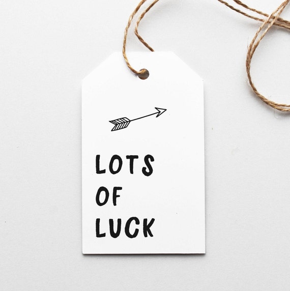Good luck gift tags, Lots of luck, PRINTABLE end of school gift, New job small mini card, Back to school, Favor tag for sports team treats Il_570xn