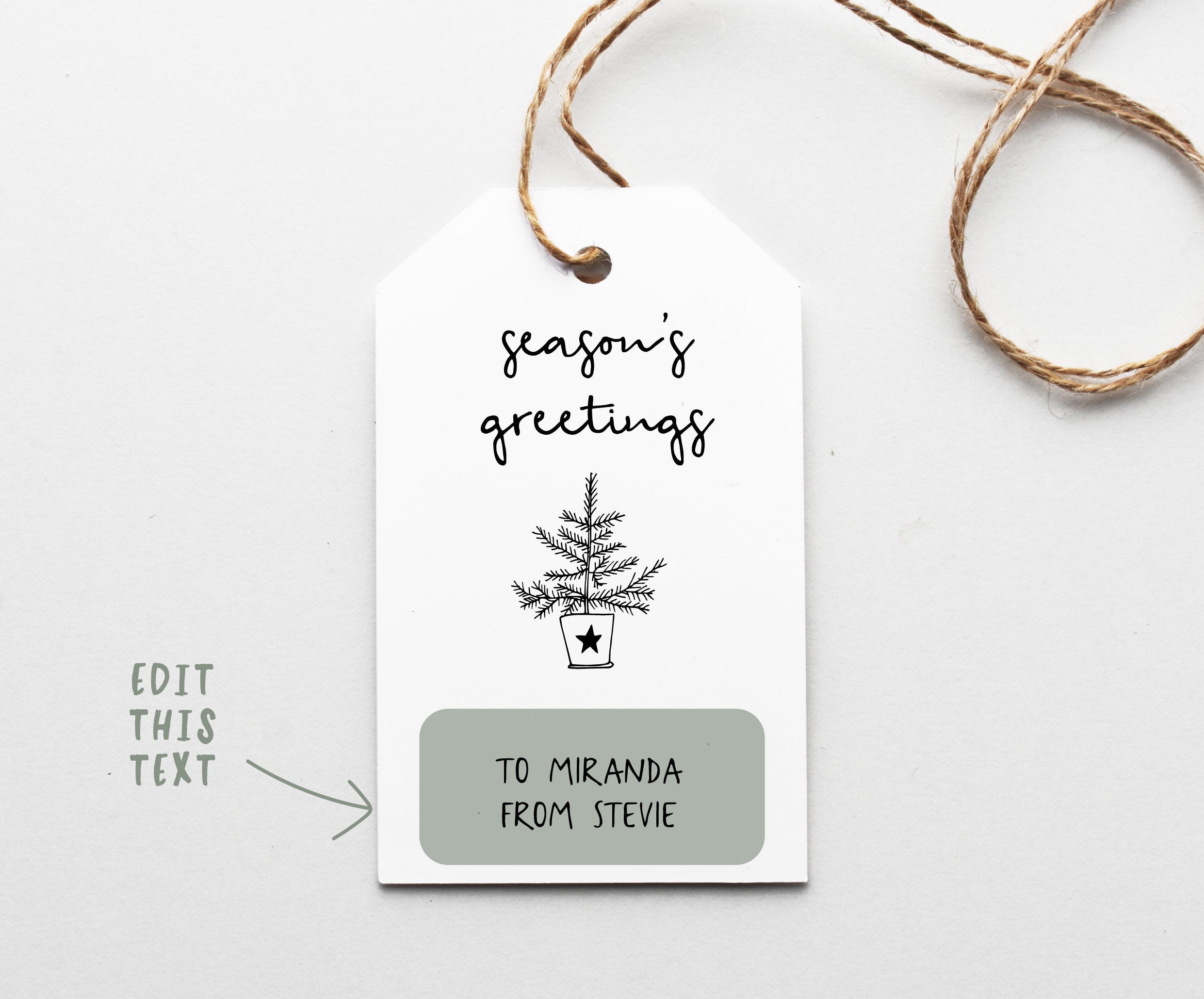 Christmas Tags Printable Gift Tags Editable Tags | Etsy