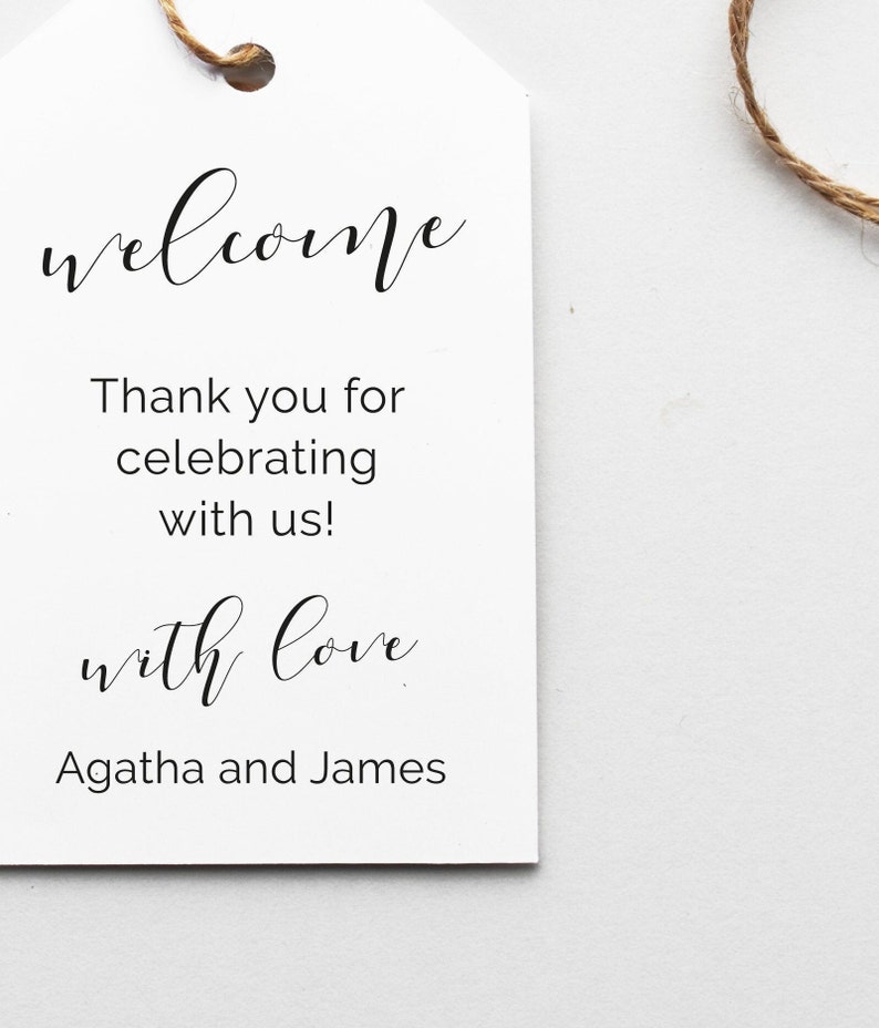 Welcome Tags Printable Gift Tags Wedding Favor Tags Party Favors Gift Tags Wedding Instant Download Minimalist Wedding Tag PDF image 2