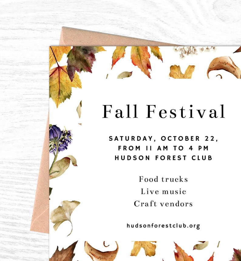Fall Festival Invitation, Harvest Festival Party, Editable Template. Autumn Birthday Invitation, Printable Invite Corjl, Digital Download image 2